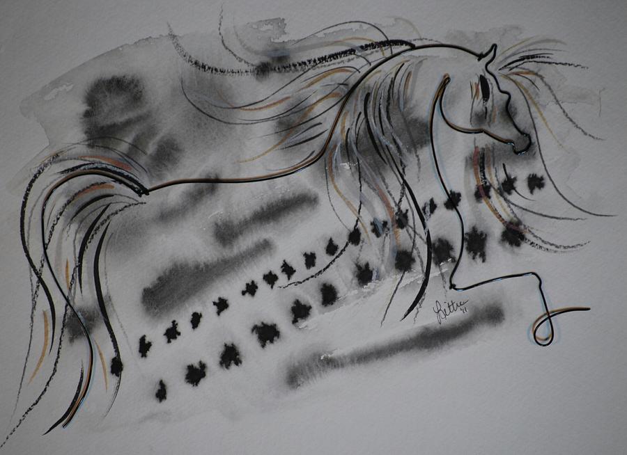 Horse Painting - Untitled by Leitha Stone