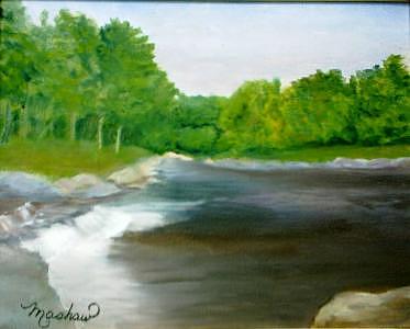 River Painting - Untitled Plein Aire by Sheila Mashaw River Painting - Untitled Plein Aire by Sheila Mashaw