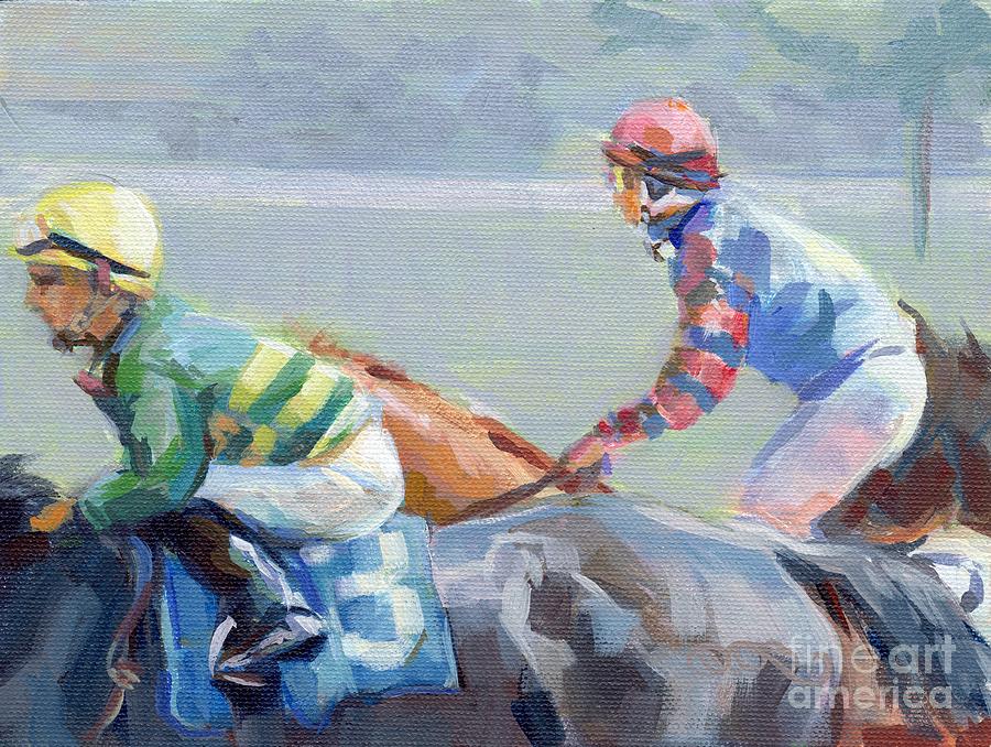 Horse Racing Painting - Untitled Saratoga by Kimberly Santini