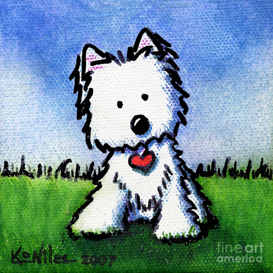 Untitled Westie Painting By Kim Niles