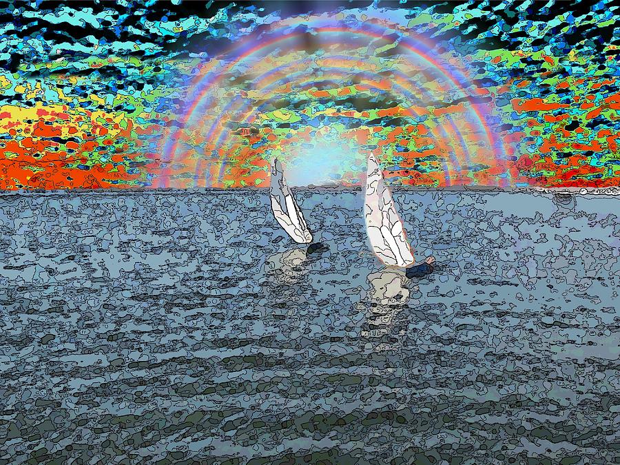 Unto The Sunset We Sail My Love Digital Art by Tim Allen
