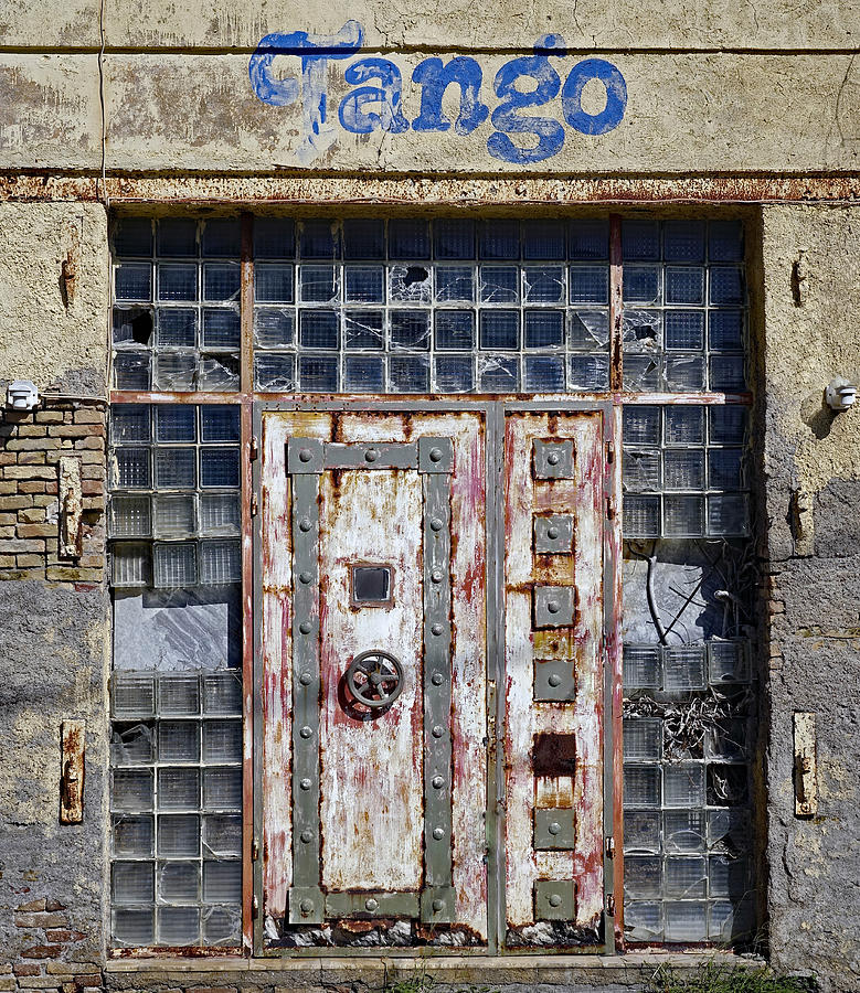 Old Building Photograph - Unusual Door On An Old Rundown Empty Building In Katakolon Greece by Rick Rosenshein