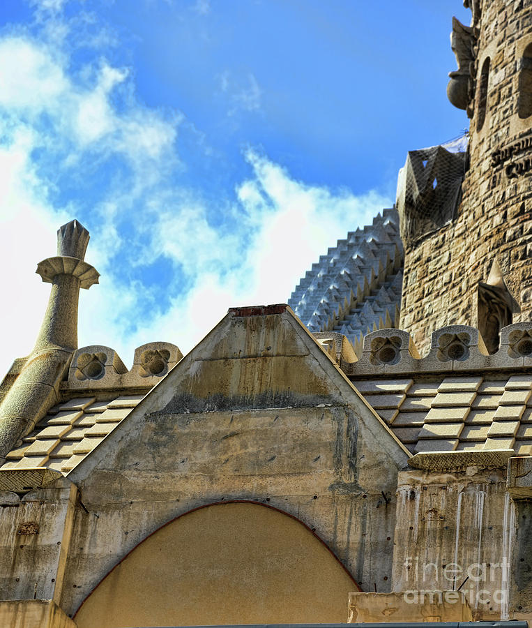 Unusual View Gaudis La Sagrada Families  Photograph by Chuck Kuhn