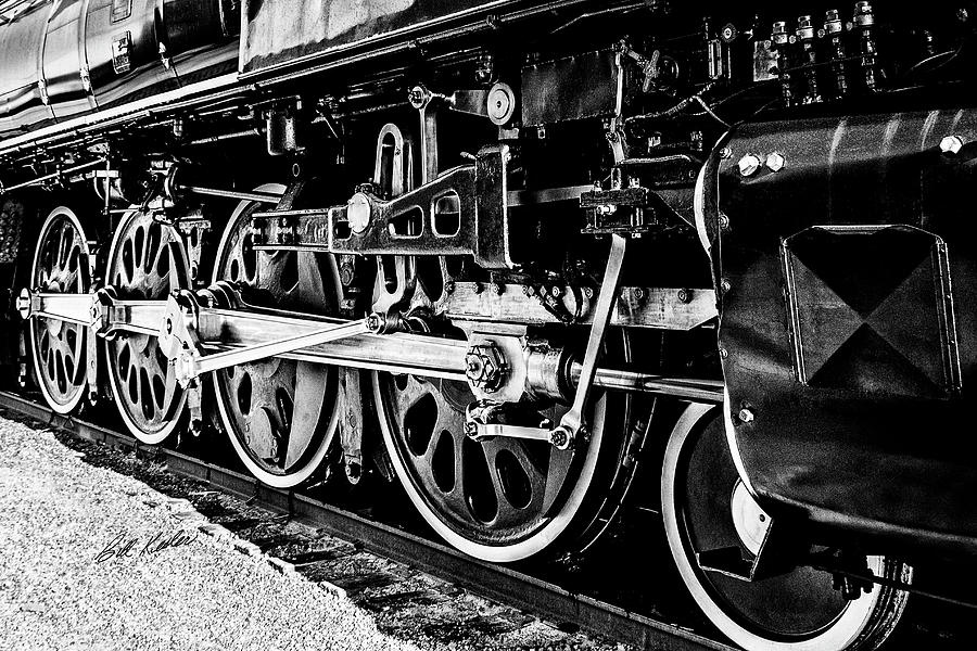 UP 844 - Meet The Drivers - Cropped - Black-and-White Photograph by Bill Kesler