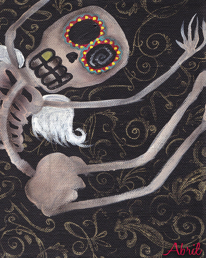 Skeleton Painting - Up  by Abril Andrade