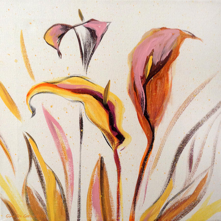 Up - Abstract Flower Painting Painting by Gina De Gorna