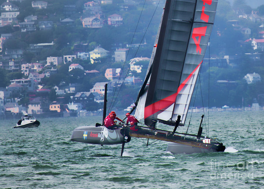 Up Close Action Americas Cup  Photograph by Chuck Kuhn