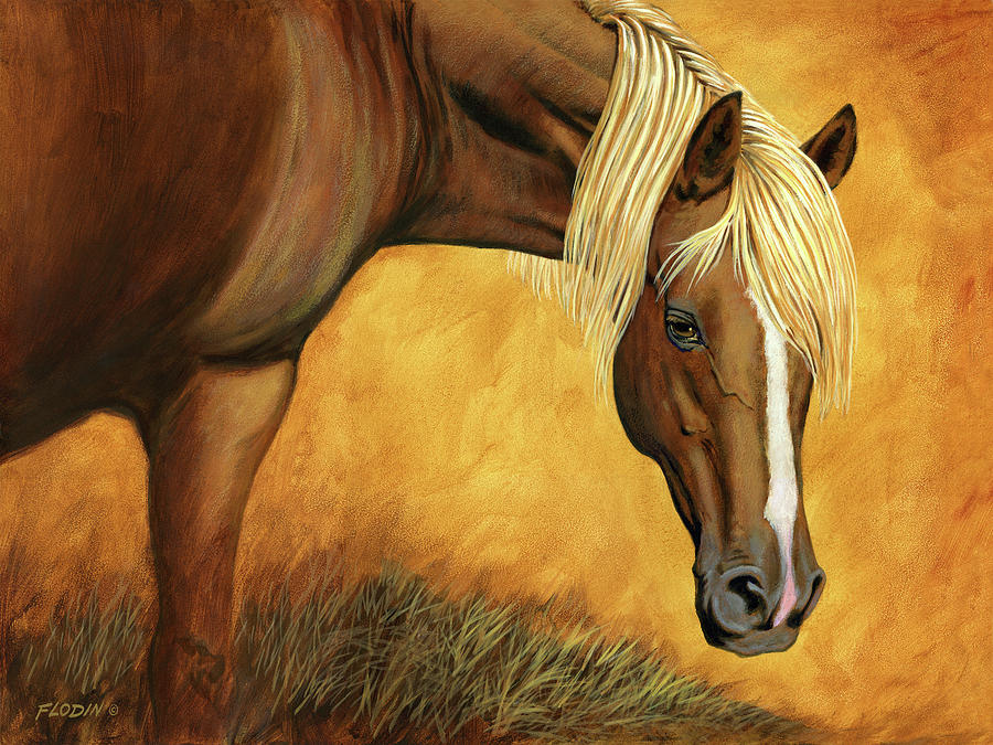 Up For Auction, Quarter Horse Painting by Mick Flodin