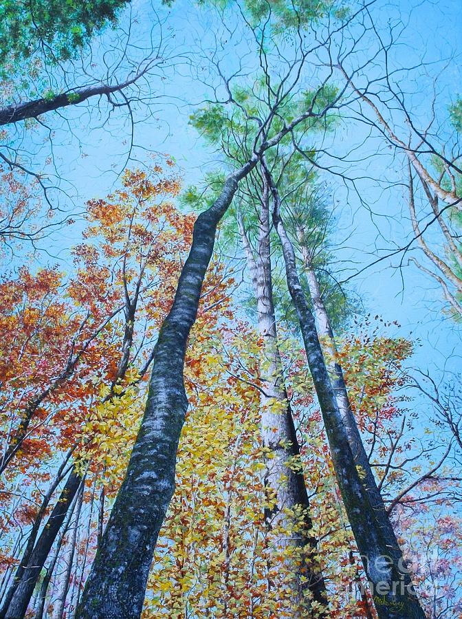 Up Into The Trees Painting by Mike Ivey