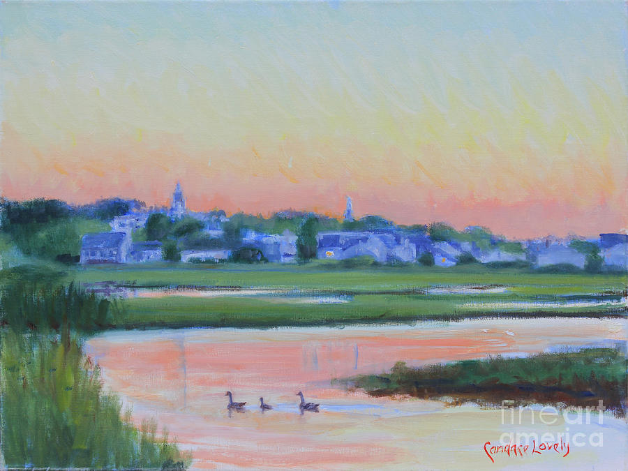 Up the Creek Sunset Painting by Candace Lovely