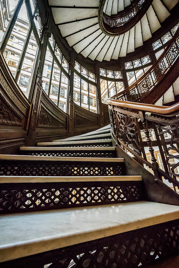 Up The Rookery Building Winding Staircase Photograph by Anthony Doudt