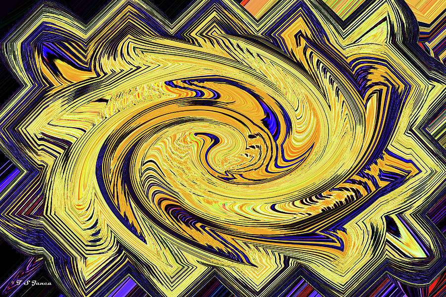 Up Town Building Twist With Yellow Trim Digital Art by Tom Janca