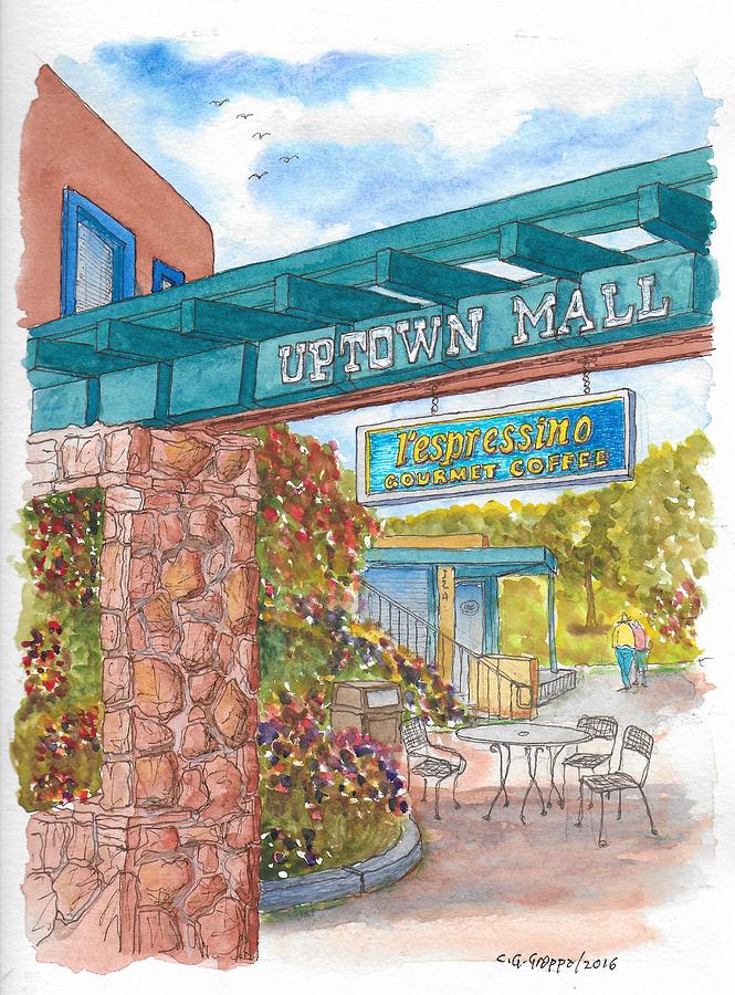 Sedona Up Town Mall in Sedona, California Painting by Carlos G Groppa
