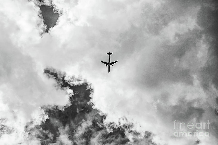 Transportation Photograph - Up Up and Away - BW by Scott Pellegrin