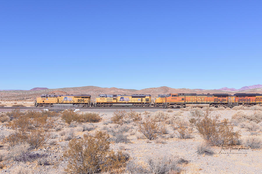 UP7958 and BNSF4493 Photograph by Jim Thompson