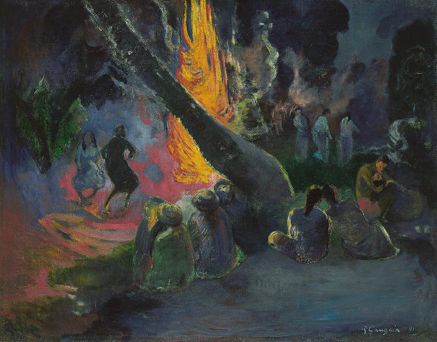 Upa Upa The Fire Dance Painting by Paul Gauguin