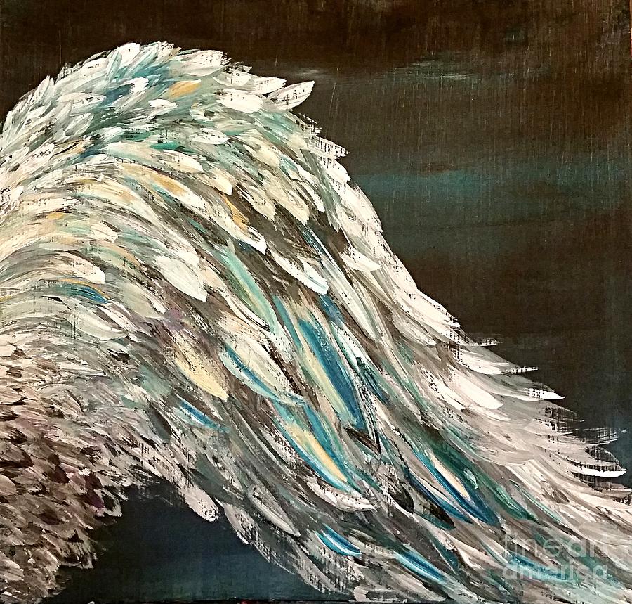 Feather Still Life Painting - Upon a Wing by Tracy Delfar
