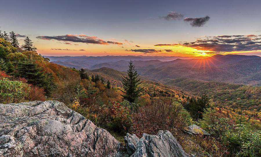 Upon This Rock Blue Ridge Mountains Photograph by Donnie Whitaker