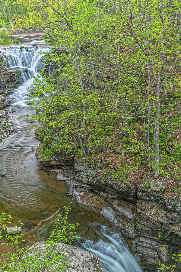 Upper And Middle Falls At Mine Kill State Park Photograph by Angelo Marcialis