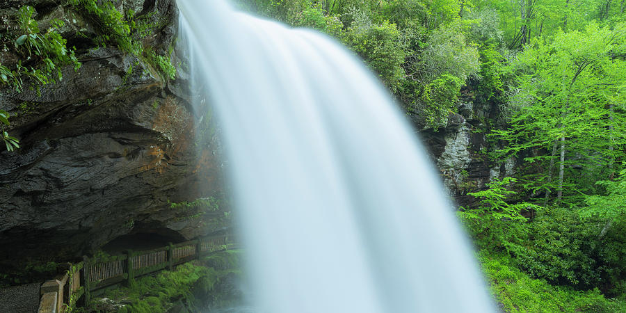 Upper Cullasaja Dry Falls in North Carolina Panorama Photograph by Ranjay Mitra