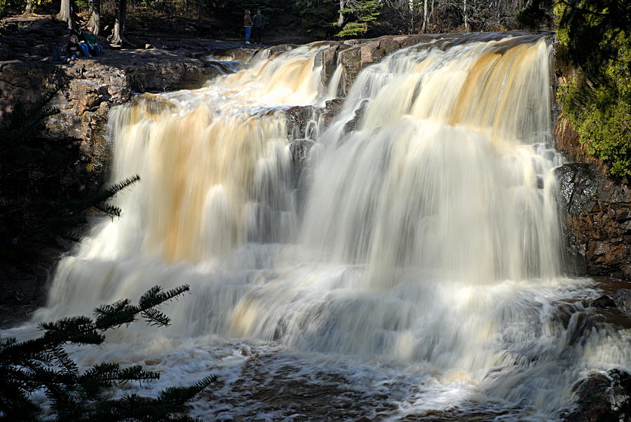 Nature Photograph - Upper Falls Gooseberry River by Larry Ricker