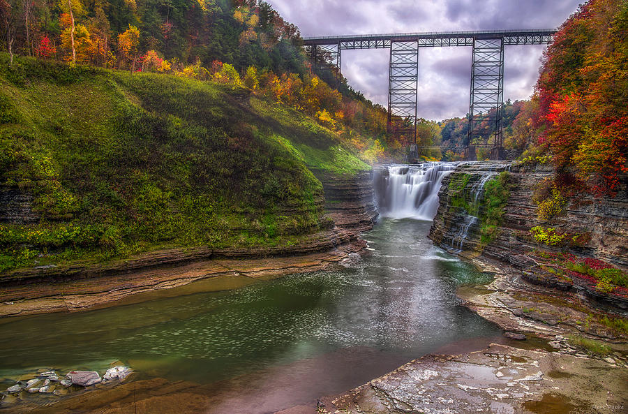 Upper Falls in Fall Photograph by Mark Papke