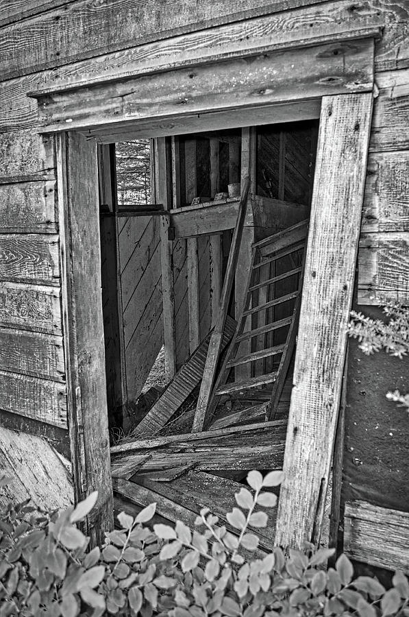 Upper Hoist Doorway Monochrome Photograph by Cathy Mahnke