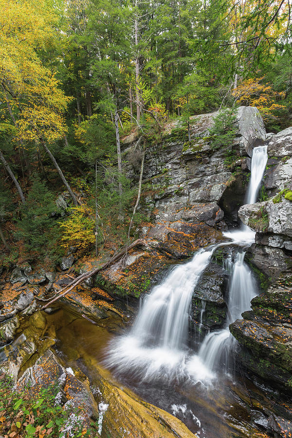 Upper Kent Falls Autumn Photograph by Bill Wakeley