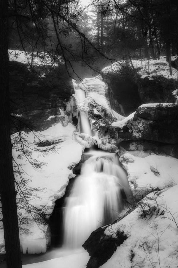Upper Kent Falls Black and White Photograph by Bill Wakeley