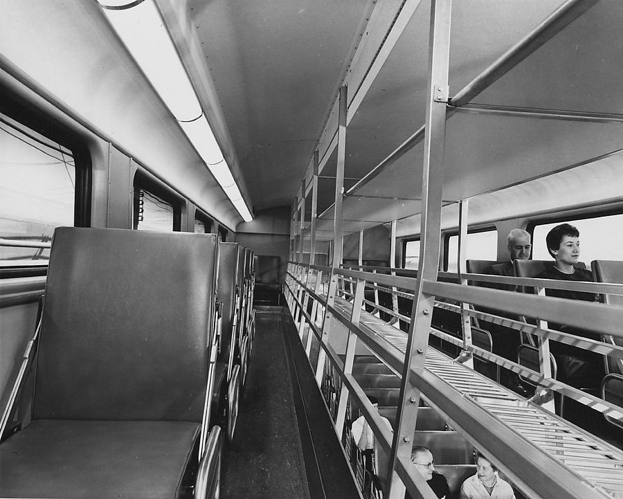 Upper Floor of Bilevel Car - 1959 Photograph by Chicago and North Western Historical Society