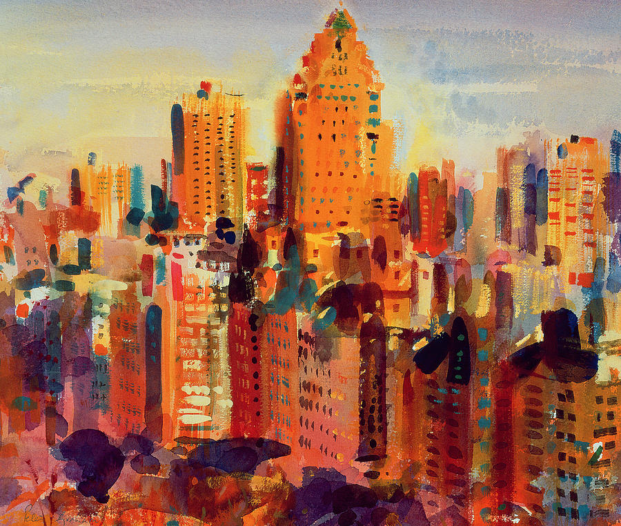 City Painting - Upper Manhattan by Peter Graham