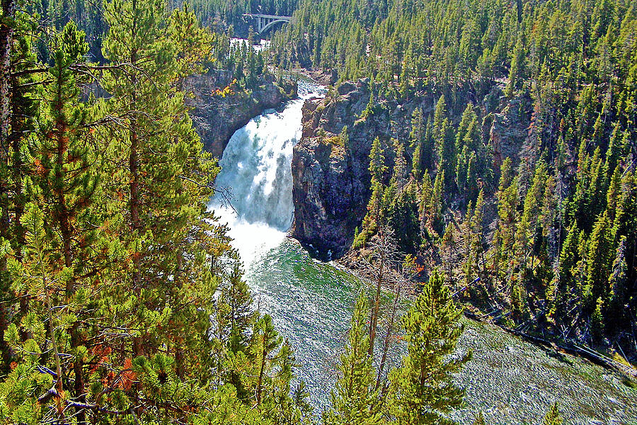 Upper Yellowstone Falls from North Rim in Yellowstone National Park, Wyoming Photograph by Ruth Hager