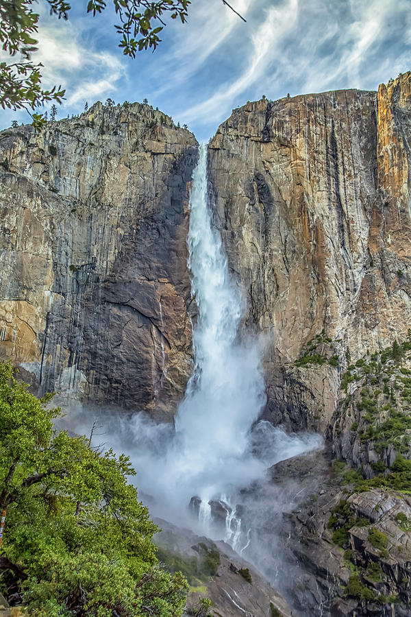 Upper Yosemite Falls and Clouds Photograph by Marc Crumpler