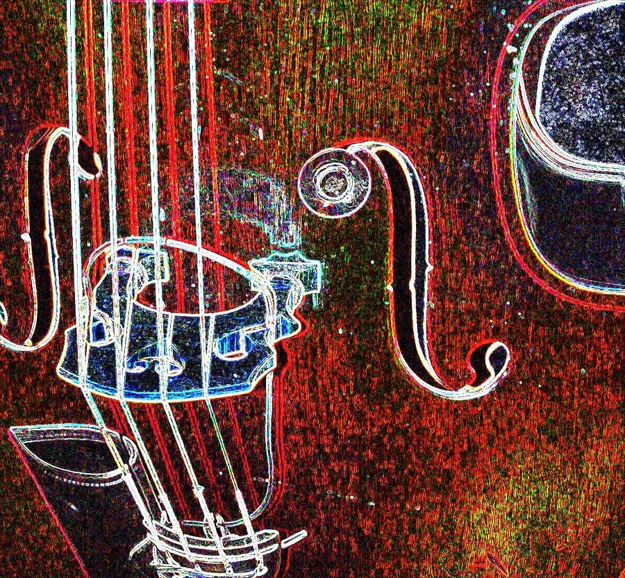 Upright Bass close up Digital Art by Anita Burgermeister