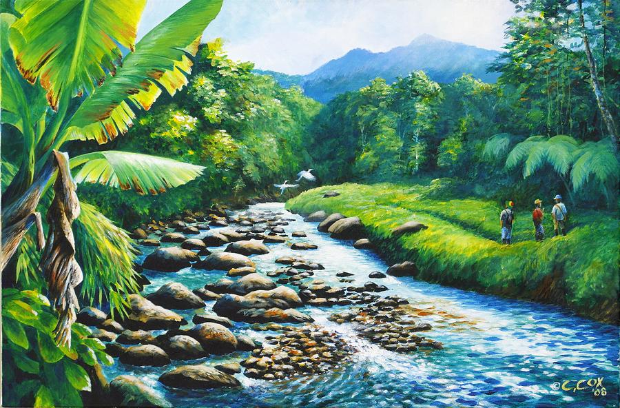 Upriver Painting by Christopher Cox
