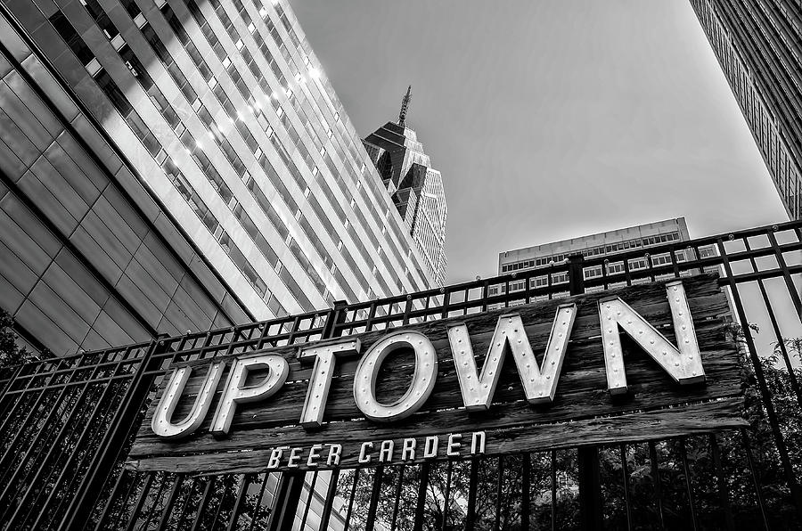 Beer Photograph - Uptown Beer Garden - Philadelphia in Black and White by Bill Cannon