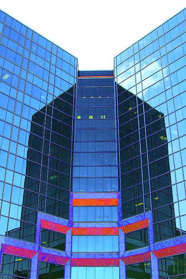 Uptown Building And Reflection Digital Art by Tom Janca