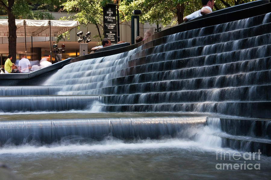 Uptown Charlotte Water Fountain Photograph