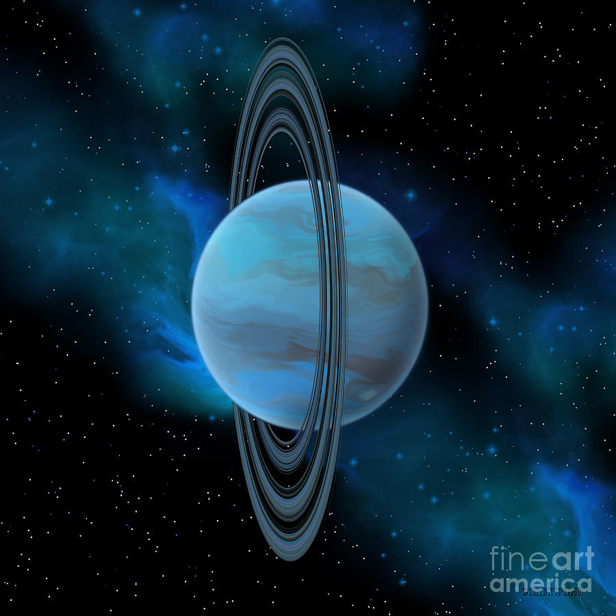 Uranus Planet Painting by Corey Ford