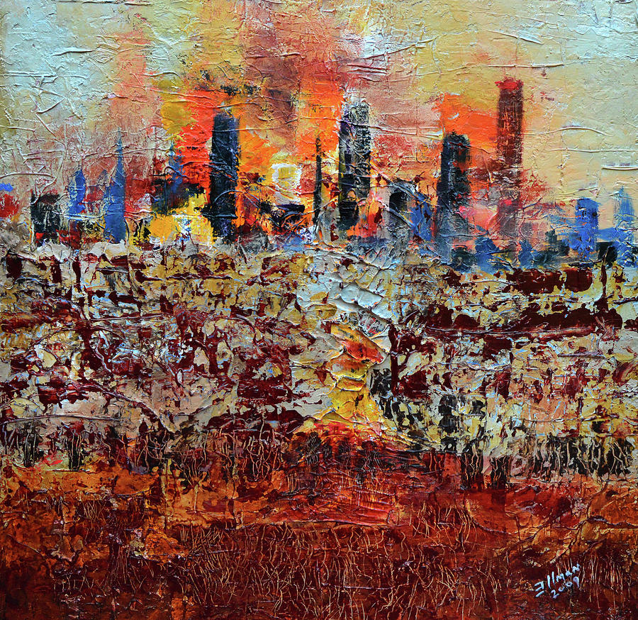 Urban Abscape Painting by Dennis Ellman