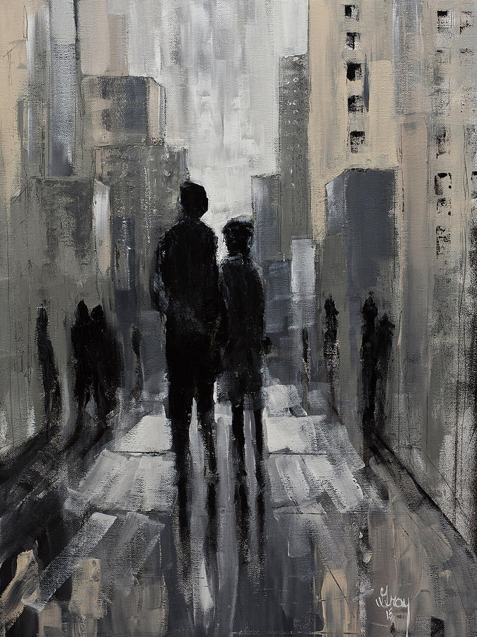 Urban Art Lovers Lane Modern Expressionist Painting Painting