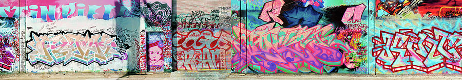 Urban Graffiti Art Super Panorama 3, North 11th Street, San Jose 1990 Photograph by Kathy Anselmo