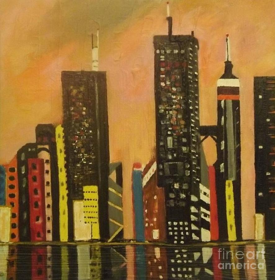 Skyscraper Painting - Urban Jungle by Denise Morgan
