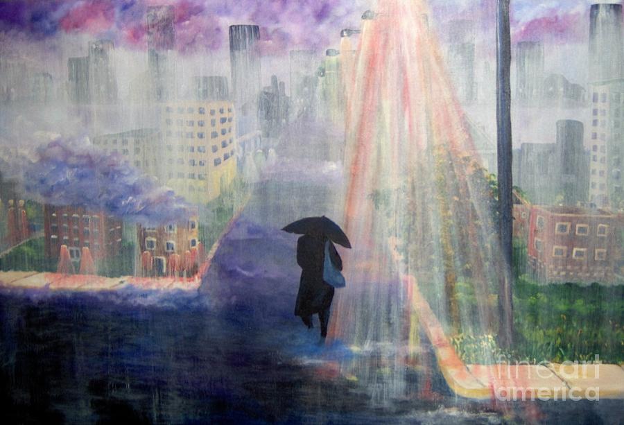 Urban Life Painting by Saundra Johnson