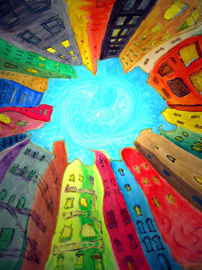 Architecture Painting - Urban Mandala 2 detail by Raul Morales