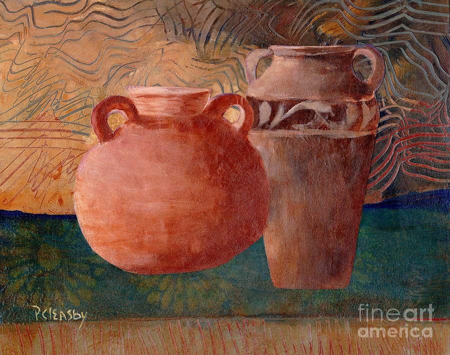 Urns Painting - Urn Painting Collage by Patricia Cleasby