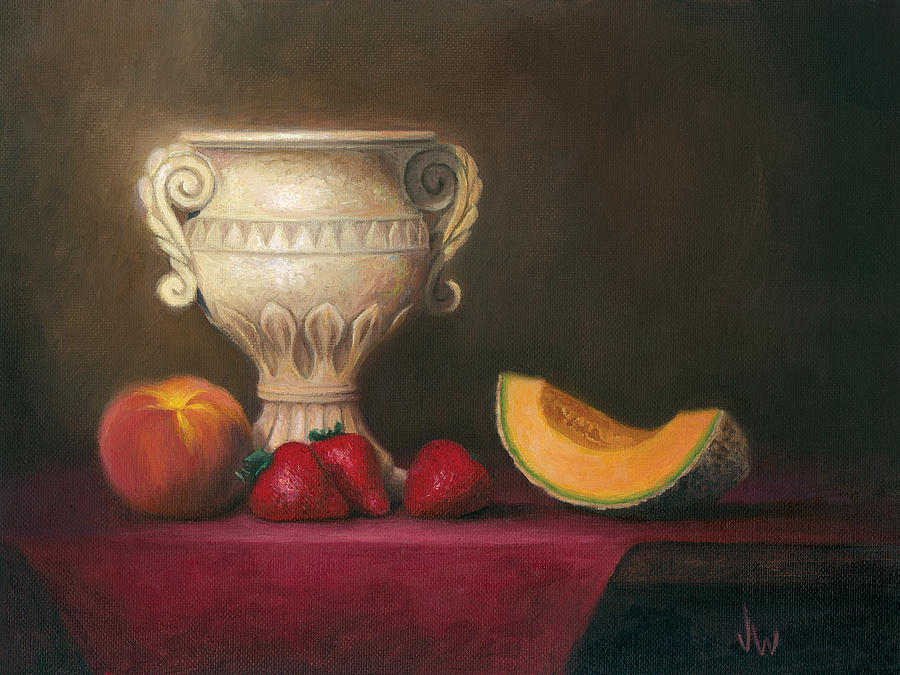 Urn With Fruit Painting by Joe Winkler