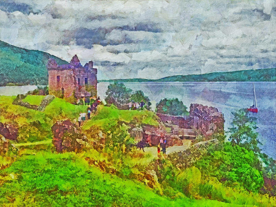 Urqhart Castle in Scotland Digital Art by Digital Photographic Arts
