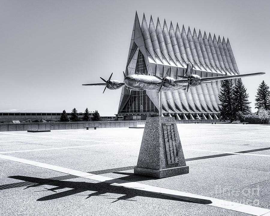 Us Air Force Academy Chapel Bw Photograph