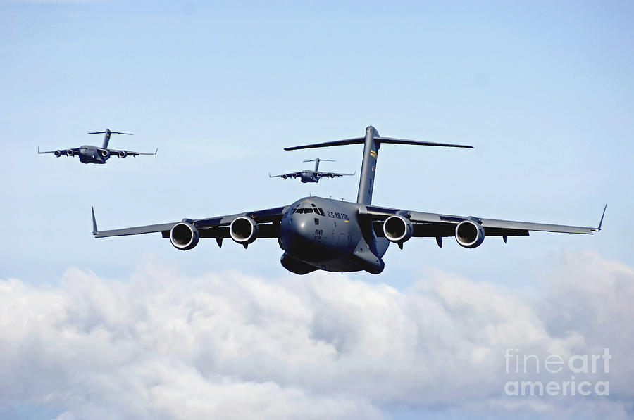 U.s. Air Force C-17 Globemasters Photograph by Stocktrek Images